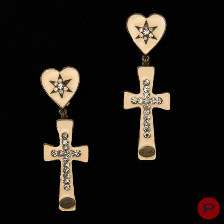 JEAN PAUL GAULTIER - AUTOMNE-HIVER 1995/96- PAIRE DE BOUCLES D'OREILLES