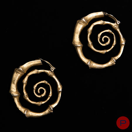 YVES SAINT LAURENT - PRINTEMPS-ÉTÉ 1987- PAIRE DE BOUCLES D'OREILLES