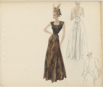 SCHIAPARELLI - AUTOMNE-HIVER 1947/48 - ENSEMBLE DU SOIR, VESTE, ROBE