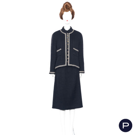 CHANEL BOUTIQUE X KARL LAGERFELD - 1980/90'S - ENSEMBLE, VESTE, JUPE