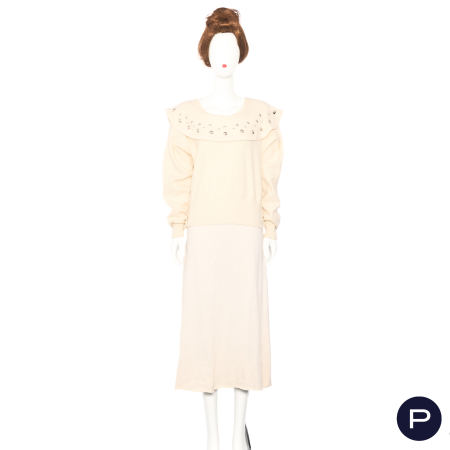 SONIA RYKIEL - 1980'S - ENSEMBLE, PULL-OVER, JUPE