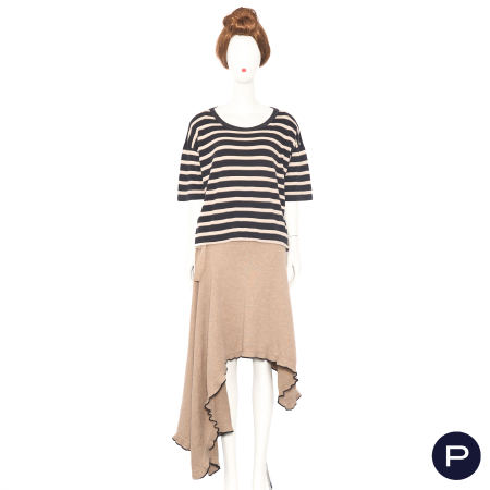 SONIA RYKIEL - 1980'S - T-SHIRT, JUPE PORTEFEUILLE