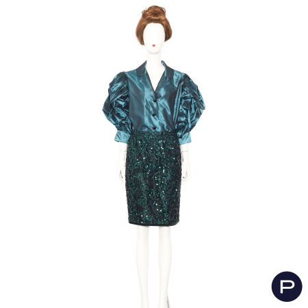 SAINT LAURENT RIVE GAUCHE - AUTOMNE-HIVER 1984/85 - HAUT, JUPE