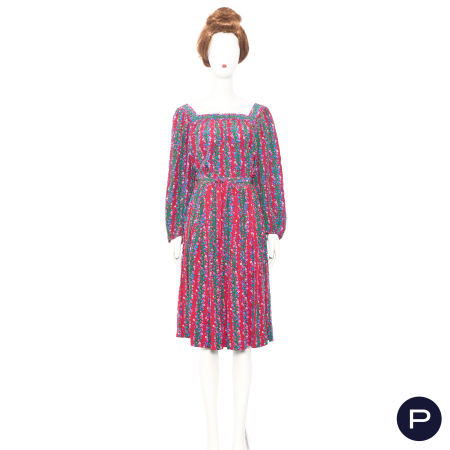 SAINT LAURENT RIVE GAUCHE - CIRCA 1990 - ENSEMBLE, CHEMISIER, JUPE