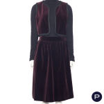 SAINT LAURENT RIVE GAUCHE - AUTOMNE-HIVER 1976/77 - ENSEMBLE, GILET, JUPE