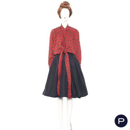 JUNIOR GAULTIER - CIRCA 1990 - CHEMISIER, CACHE-CŒUR