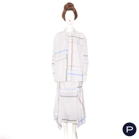 BOTTEGA VENETA X MATTHIEU BLAZY - CIRCA 2023 - ENSEMBLE, CHEMISIER, JUPE