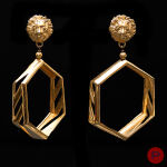 VERSUS GIANNI VERSACE - 1980/90'S- PAIRE DE BOUCLES D'OREILLES