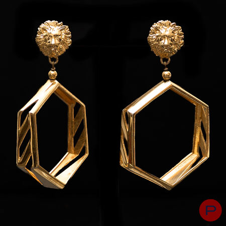 VERSUS GIANNI VERSACE - 1980/90'S- PAIRE DE BOUCLES D'OREILLES