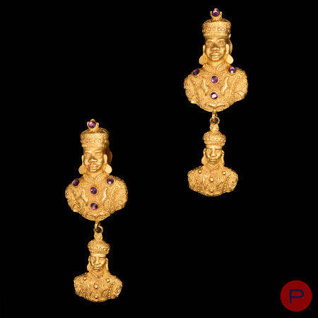 UNGARO - 1980/90'S- PAIRE DE BOUCLES D'OREILLES