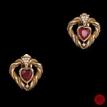 CHRISTIAN DIOR - 1970/80'S- PAIRE DE BOUCLES D'OREILLES