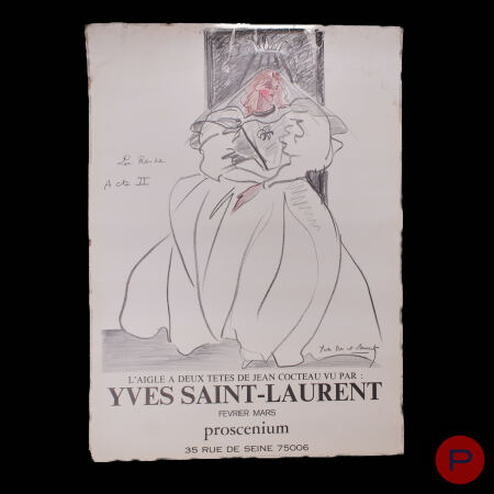 YVES SAINT LAURENT X JEAN COCTEAU - 1978 - AFFICHE