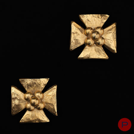YVES SAINT LAURENT RIVE GAUCHE - 1990'S- PAIRE DE BOUCLES D'OREILLES