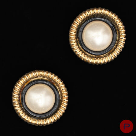 CHANEL - 1980'S- PAIRE DE BOUCLES D'OREILLES