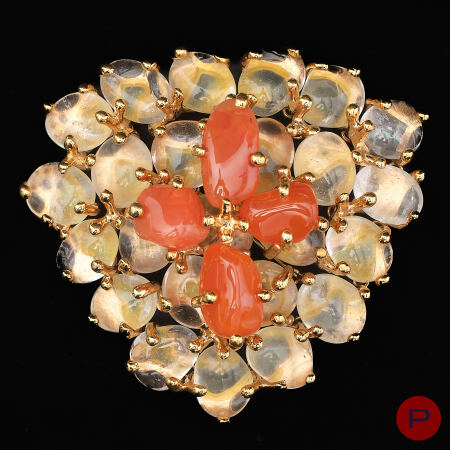 YVES SAINT LAURENT - 1980'S- BROCHE-PENDENTIF