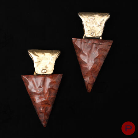 YVES SAINT LAURENT - 1980'S- PAIRE DE BOUCLES D'OREILLES