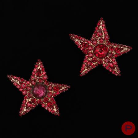 YVES SAINT LAURENT RIVE GAUCHE - 1990'S- PAIRE DE BOUCLES D'OREILLES