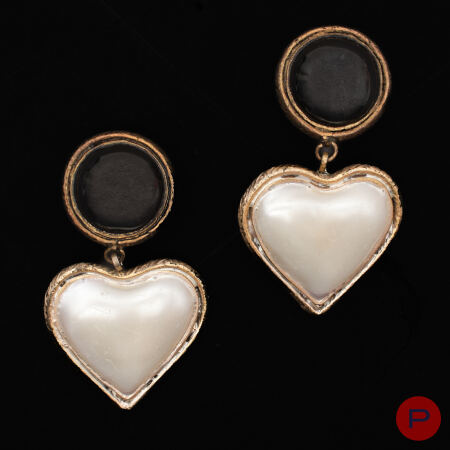 CHANEL X GRIPOIX - 1970'S- PAIRE DE BOUCLES D'OREILLES