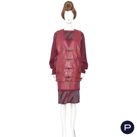 ROBERTO FABRIS - AUTOMNE-HIVER 1985/86 - ENSEMBLE, GILET, PULL-OVER, JUPE